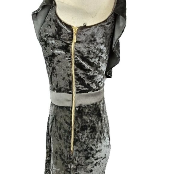 Xoxo Velour ruffle jumpsuit with pockets women's size small New - Picture 5 of 8